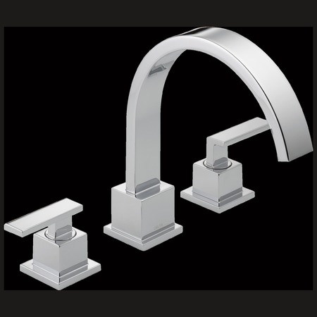 Delta 3-hole 8-16" installation Hole Deck-Mount without Diverter Tub Filler Faucet, Chrome T2753